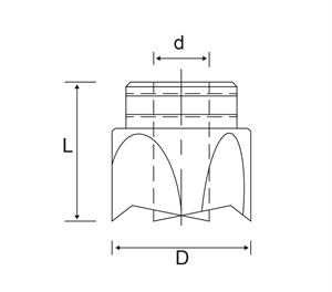 Fraisoir 90° adaptable sur mèches hélicoïdales à spire unique