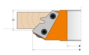 Set of cutters for 45° cutting angle tool holder