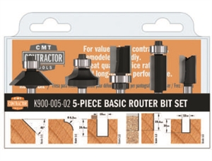 Contractor® 5-piece basic router bit set
