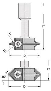 Abrund- und Fase-Schaftfräser mit Wechselplatten Z2