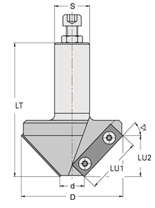 Porte-outils chanfrein 45° à plaquettes Z2