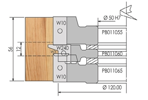 Porte-outils bouvetage symétrique à plaquettes