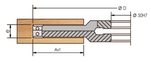 Porte-outils à enfourchement fixe à plaquettes réversibles