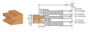 Porte-outils contre profil de porte à plaquettes