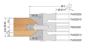 Porte-outils pour profil de porte à plaquettes