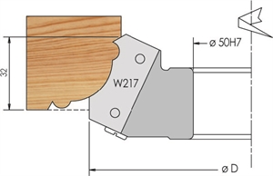 Porte-outils moulure montant à plaquettes