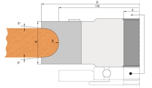 Porte-outils demi-rond convexe Z2 à plaquettes