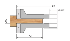 Porte-outils à tenonner à plaquettes réversibles