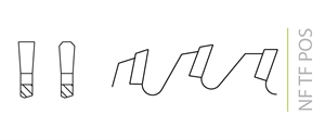 Positive trapezoidal toothing