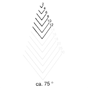 Stich 39 - Gerader Gaiβfuβ in V-Form