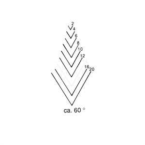 Stich 41 - Gerader Gaiβfuβ in V-Form