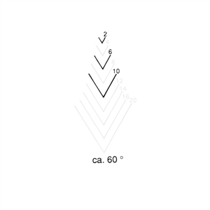 Stich 41 - Gebogener Gaiβfuβ in V-Form