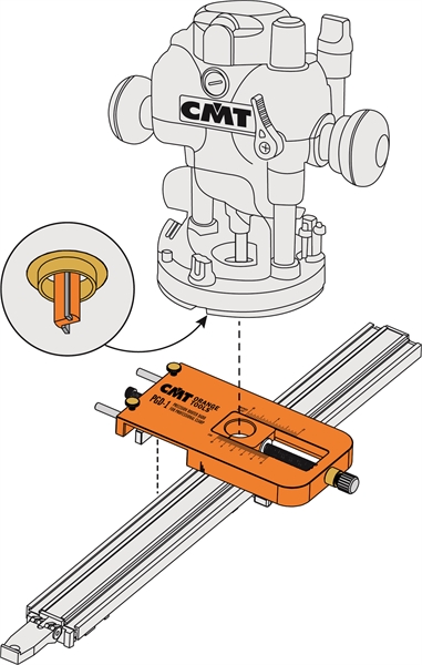 GABARIT RAINURE PGD-1 CMT + ÉTAU EN ALUMINIUM AVEC RÈGLE 1270mm