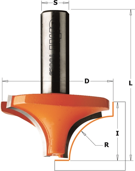 CMT K938-187 Fraise à arrondir avec roulement (contractor) HW 18,7