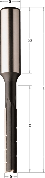 ENT 45240 Mèches à mortaiser hélicoïdale gauche, acier à outils, Diamètre  (D) 6 mm, NL 36 mm, GL 120 mm, gauche, S 13 mm