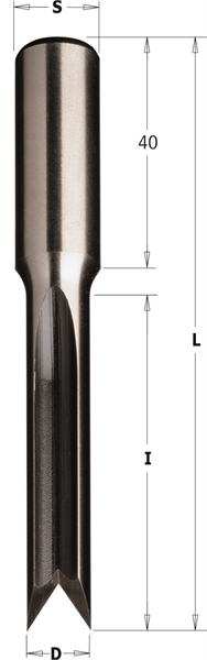 ENT 45240 Mèches à mortaiser hélicoïdale gauche, acier à outils, Diamètre  (D) 6 mm, NL 36 mm, GL 120 mm, gauche, S 13 mm