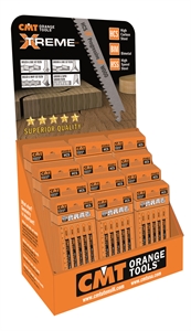 End cap cardboard display for jig saw blades