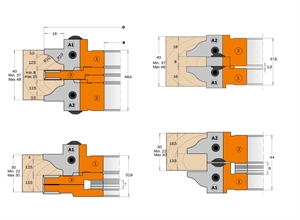 Profile and counter profile cutter head sets