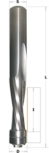 Double-bearing spiral flush trim router bits