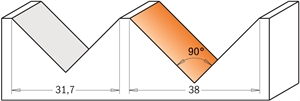 Fraises à rainurer en V (90°)