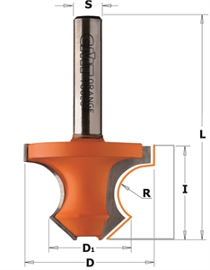 Beading router bit with 45° bevel