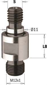Adaptors with threaded shank for interchangeable bits