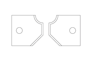 HM Wende Zähne für Kegel-Radius Hobelköpfe.