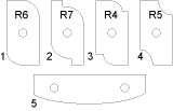 Plaquitas insertables de carburo para cabezal para plafones con moldura curvada en forma de S