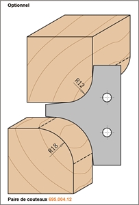 Porte-outils pour quart de rond