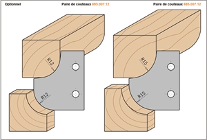 Porte-outils pour profils quart de rond et congés