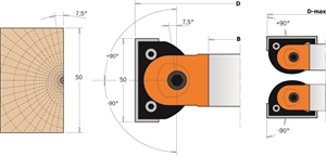 Professional adjustable chamfer cutter heads with gear box