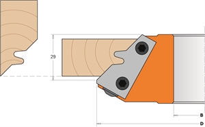 Portacuchillas para acanalado de ángulo 45°