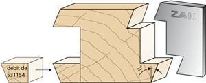 Series 531 Wooden window of 48, 20° Chamfer