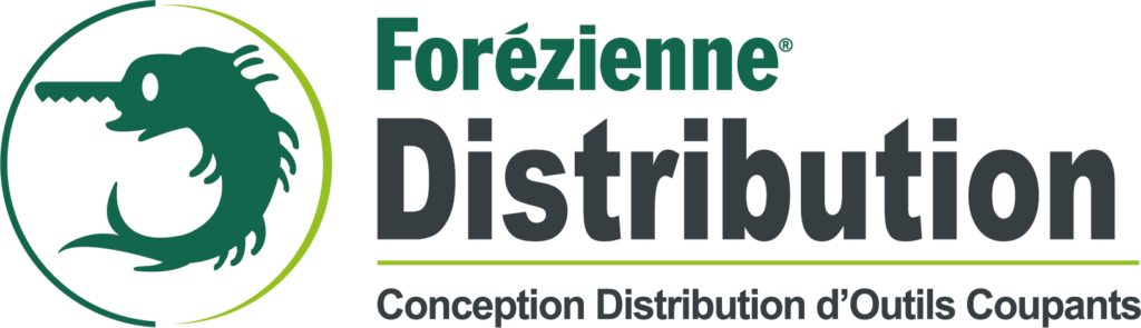Logo of the Forézienne Distribution division, with the words "Conception Distribution d'Outils Coupants" ("Cutting tool design and distribution").