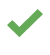 Green tick symbol indicating validation or success.