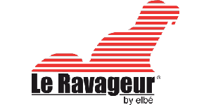 Logo for the Le Ravageur by elbé brand, specialists in brushcutting and grounds maintenance tools.