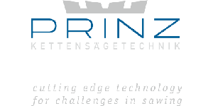 Logo for Prinz, specialist in industrial chain sawing solutions.