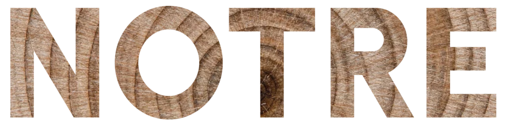 The word "OUR" with a wood texture effect on a white background.