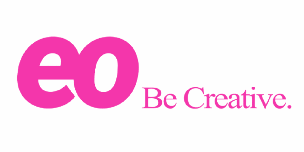 Pink logo of the EO Prod agency with the words "Be Creative".