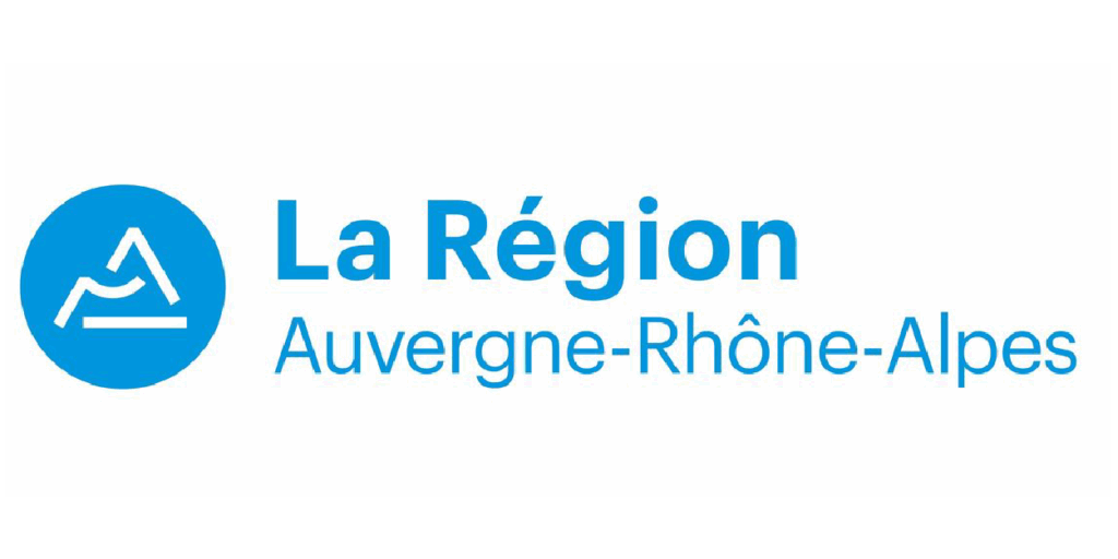Official logo of the Auvergne-Rhône-Alpes Region with stylised mountain icon and blue text.