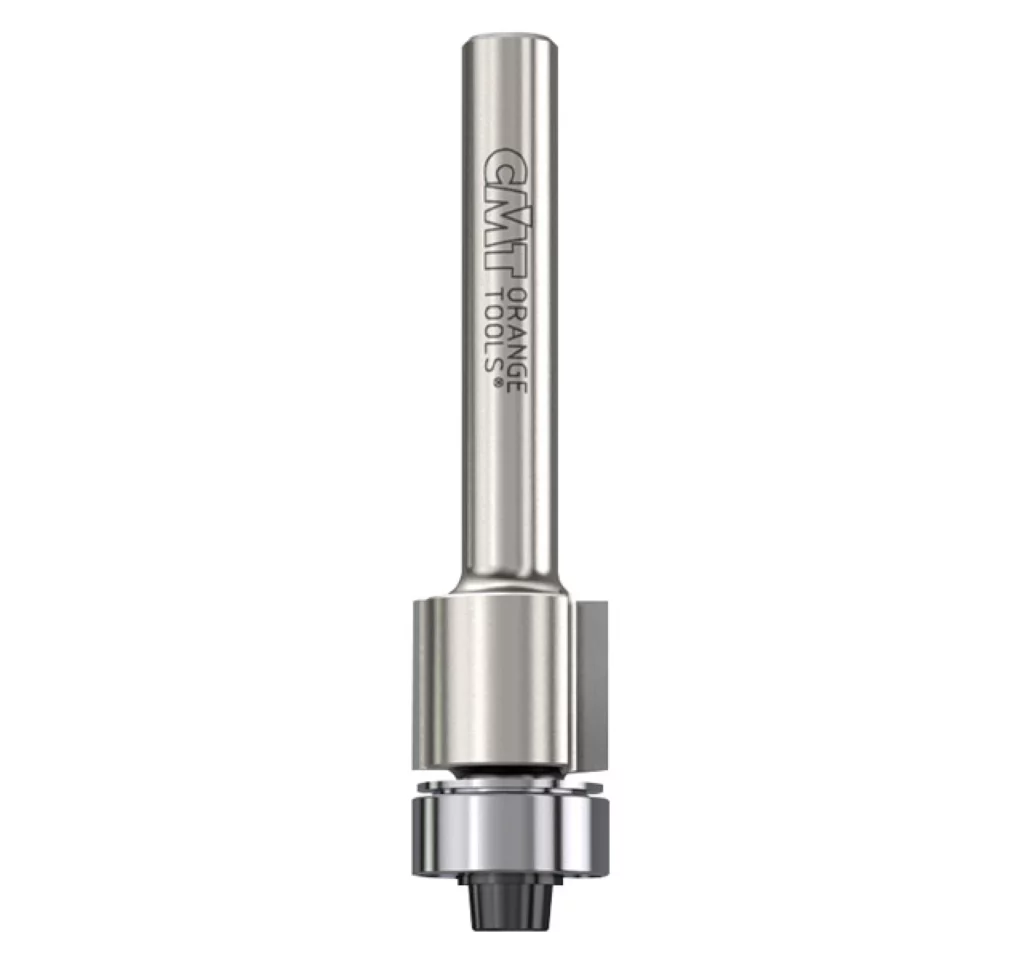 CMT Orange Tools flush milling cutter with router bearing, ideal for precise finishes in joinery.