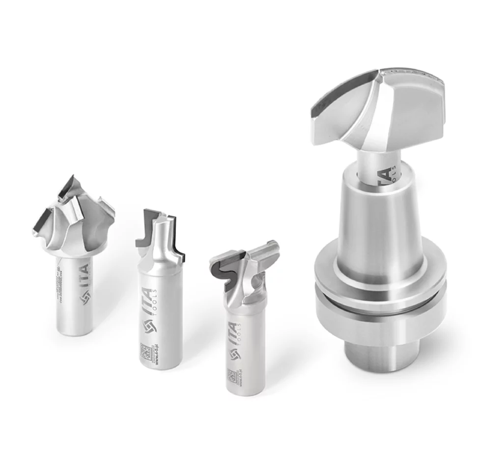 ITA Tools PCD diamond milling cutters for CNC, suitable for machining wood, laminates and composite materials.
