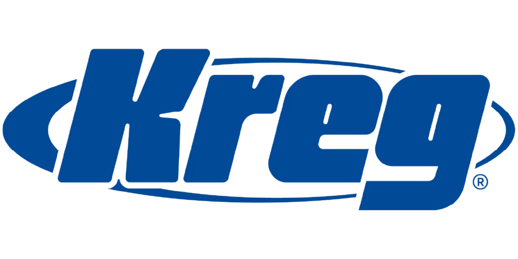 Logo for Kreg, a company specialising in joinery tools and solutions, on a transparent background.