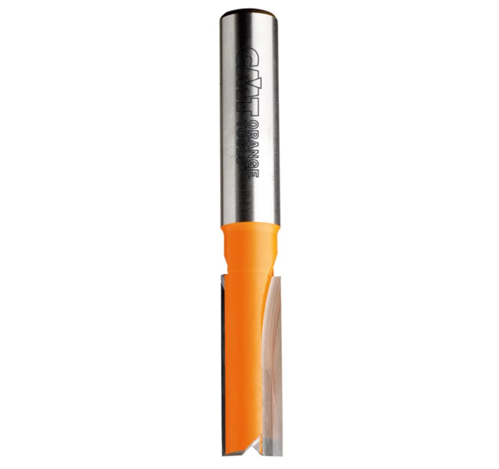Straight carbide router bit from CMT Orange Tools, ideal for routers and precision joinery work.